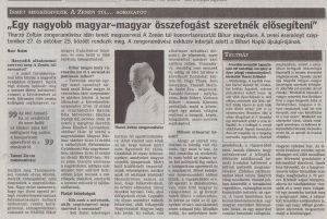 2014. szeptember 19., péntek. Interjú Egy nagyobb magyar-magyar összefogást szeretnék elősegíteni - Bihari Napló, 4.oldal