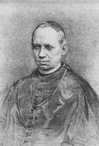 Zalka János (1820–1891) teológus, egyetemi tanár, győri püspök portréja. Doby Jenő rézmetszete